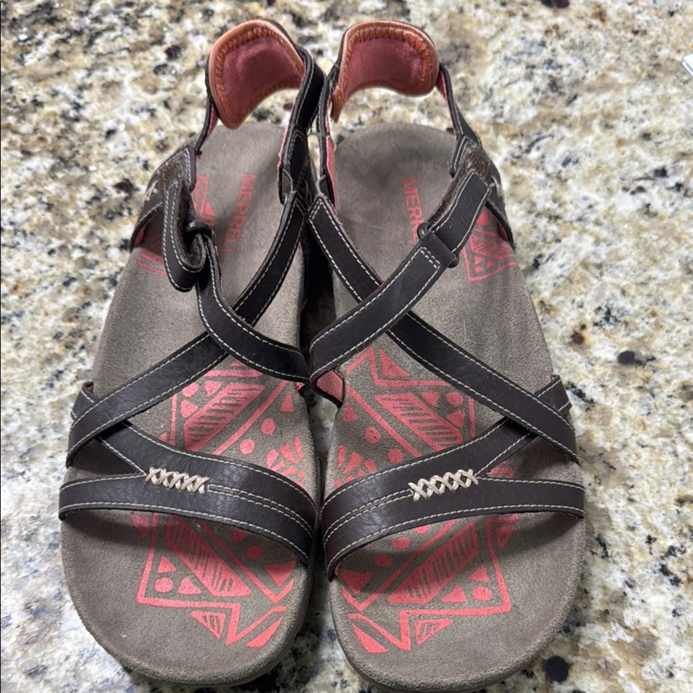 Merrell Brown and Pink Outdoor Sandals